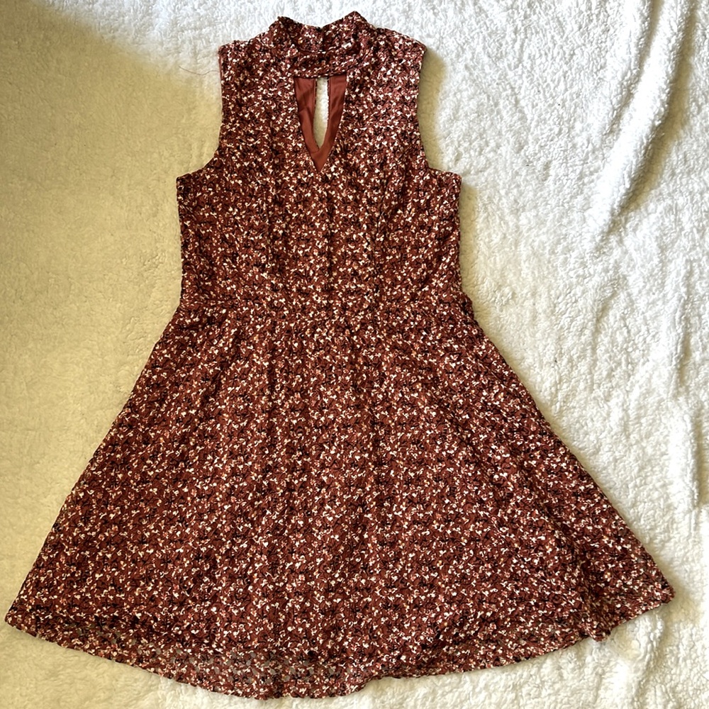 Summer dress for women, Size L, Sleeveless, Brown,